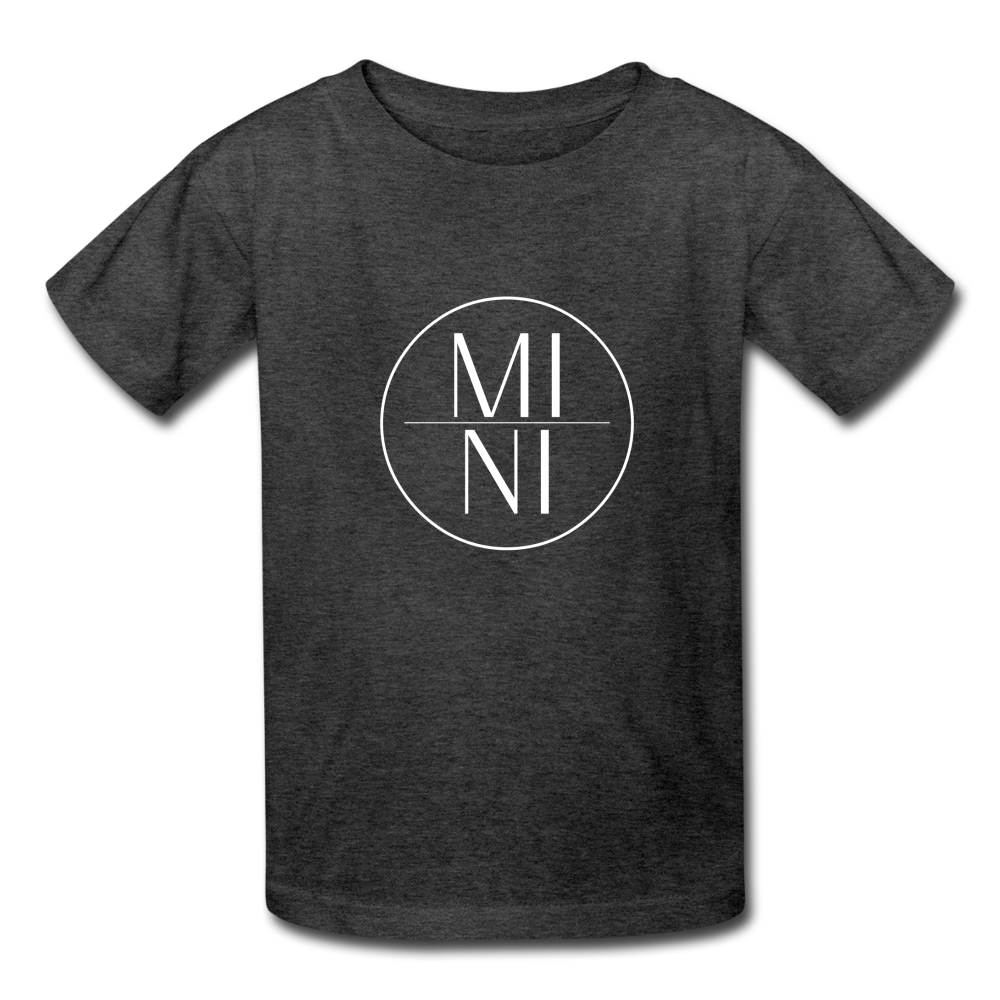 MI|NI Kids' T-Shirt (white lettering) - heather black