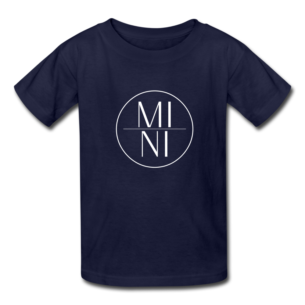 MI|NI Kids' T-Shirt (white lettering) - navy