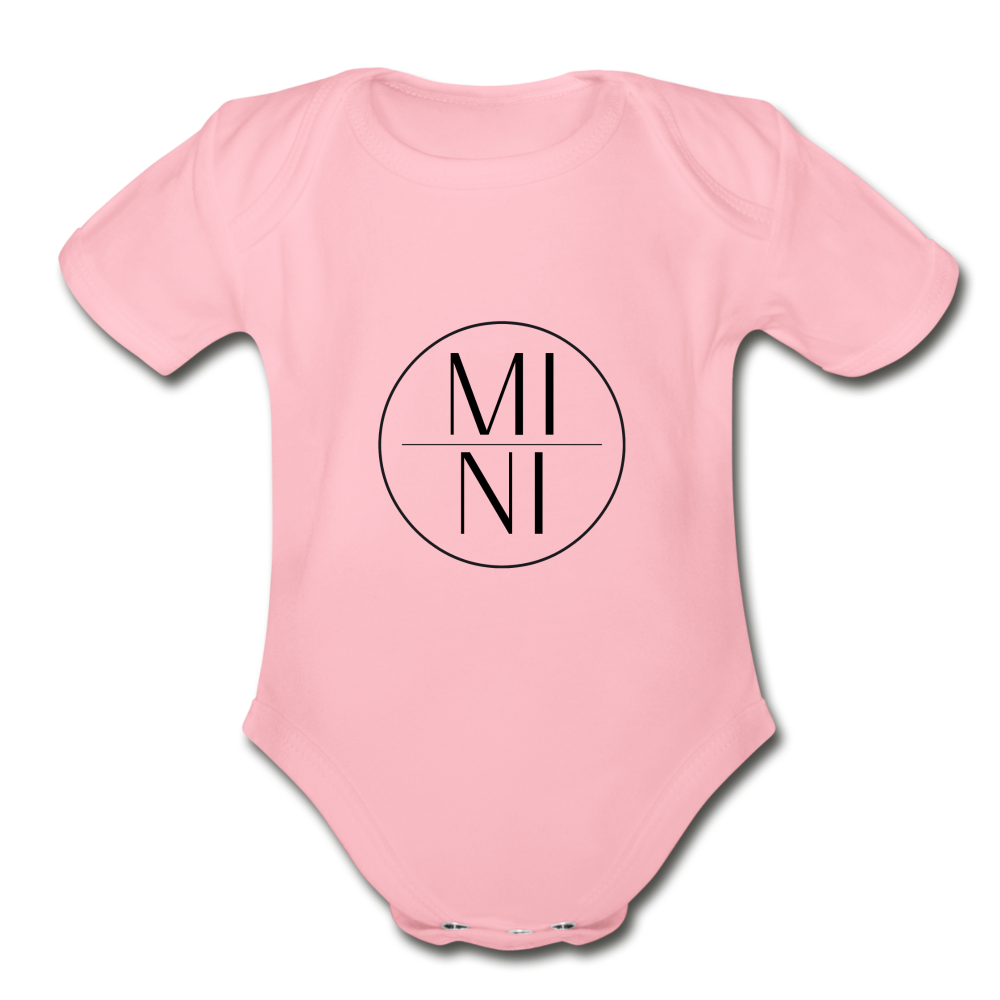 Organic Short Sleeve Onesie (black lettering) - light pink