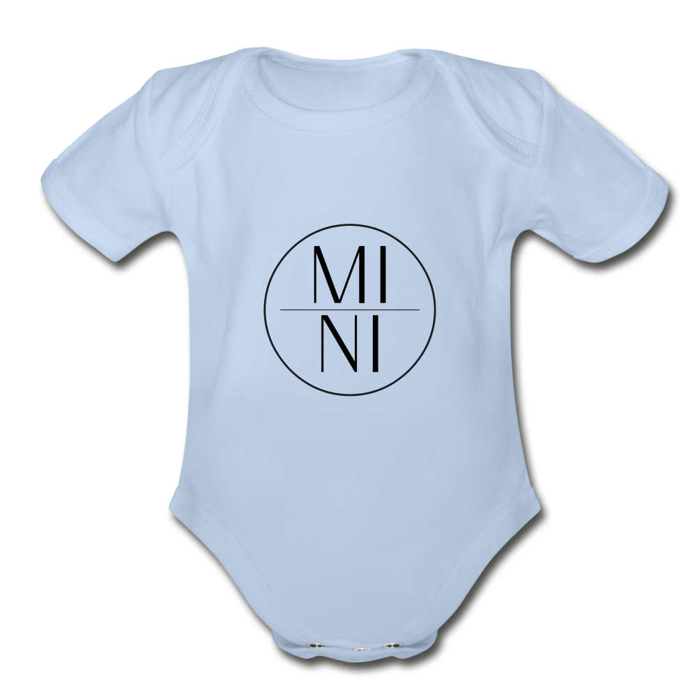 Organic Short Sleeve Onesie (black lettering) - sky