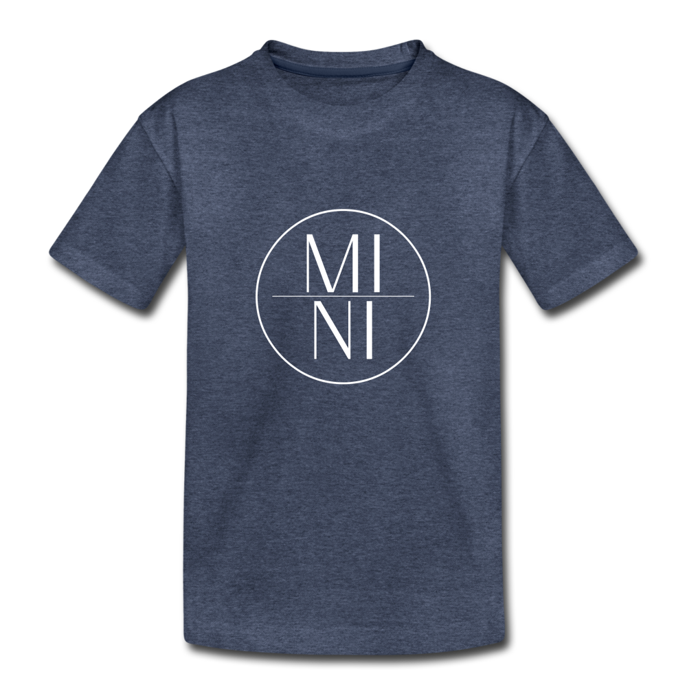 MI|NI Toddler T-Shirt (white lettering) - heather blue